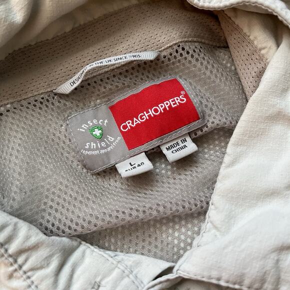 Craghoppers Shirt Mens Large Beige Nosilife Insect Shield Button Down Hiking EUC - Picture 3 of 13